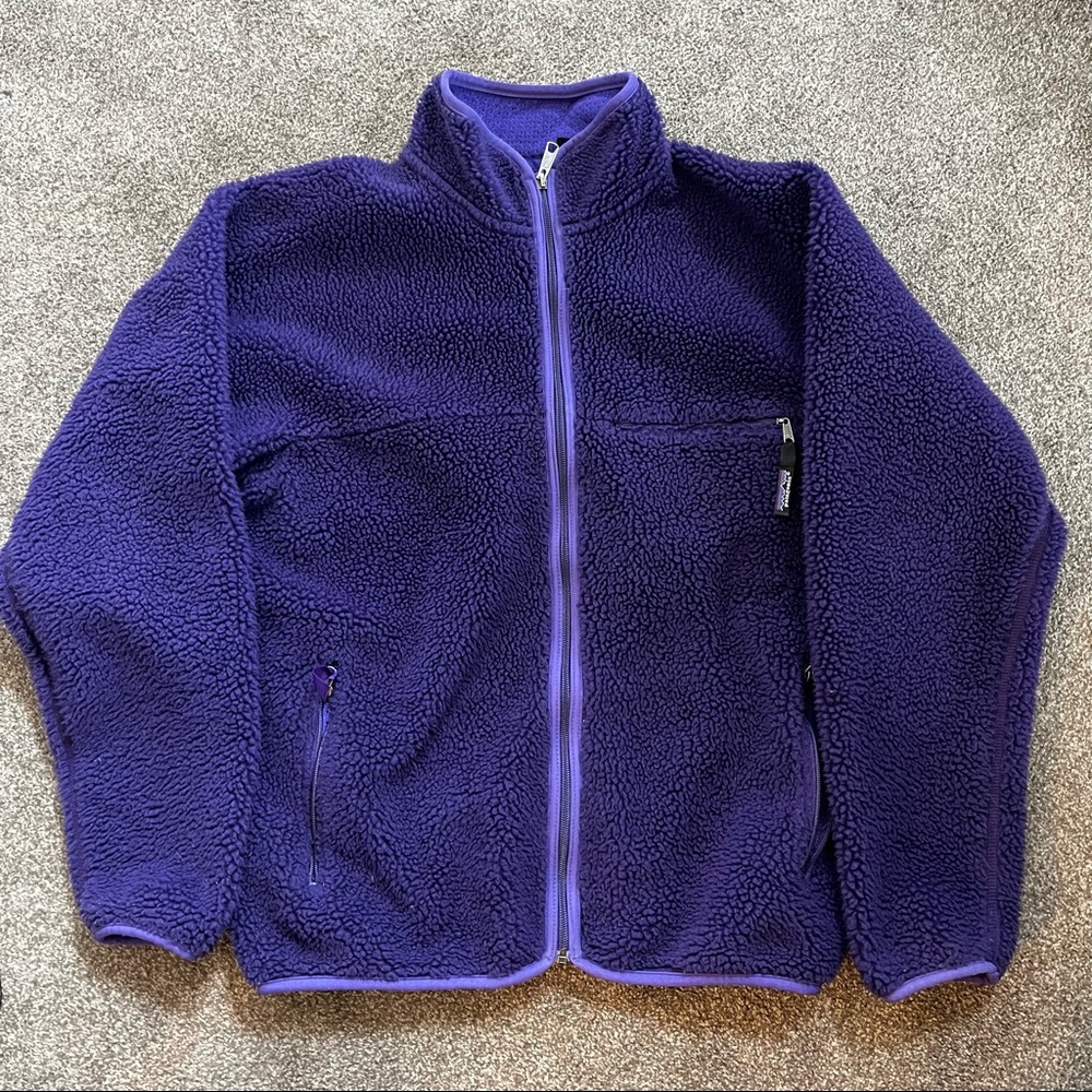 Patagonia Retro Pile vintage 90’s full zip cardigan jacket. Made in USA.